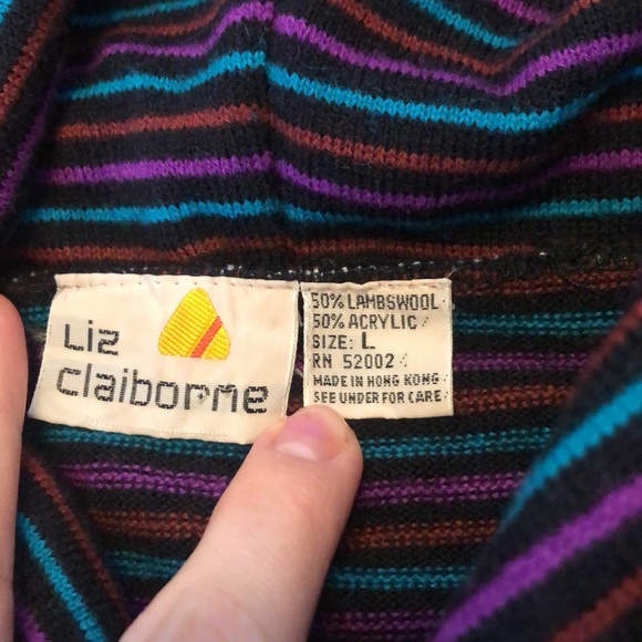 Vintage Liz Claiborne Sweater w/Bandana Collar - Picture 6 of 11